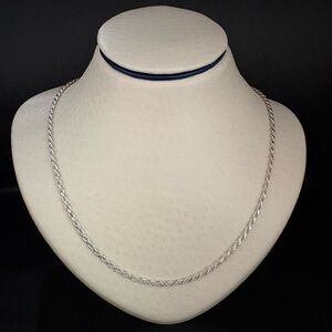 Sterling Silver Rope Chain Necklace.